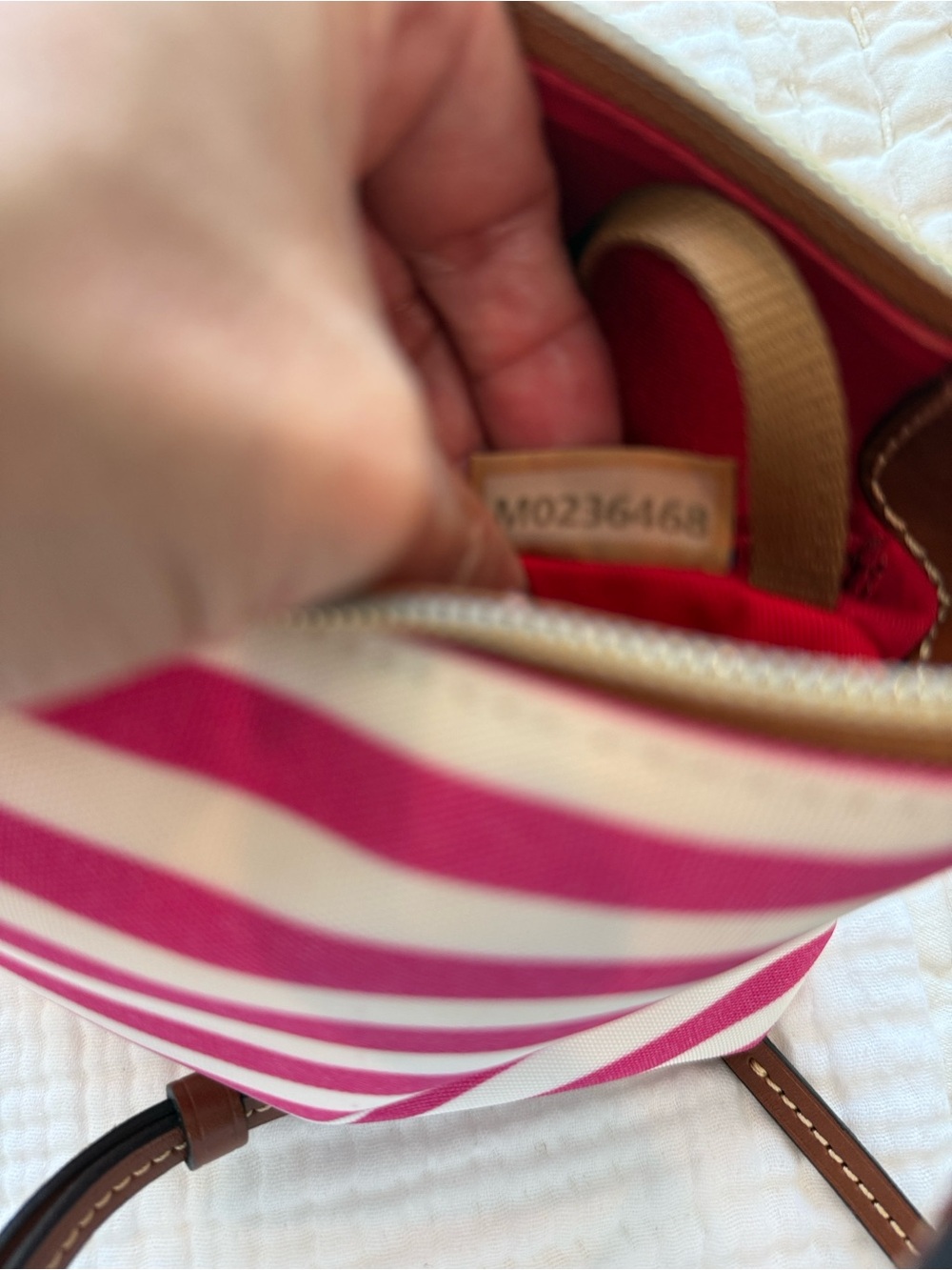 Dooney & Bourke White Watermelon Stripe Pouchette Crossbody - Picture 3 of 4